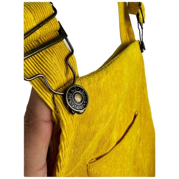 SHEIN Yellow Corduroy Overall Dress Jumper Size M - Picture 10 of 13